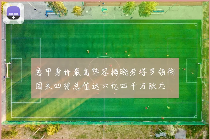 意甲身价最高阵容揭晓劳塔罗领衔国米四将总值达六亿四千万欧元